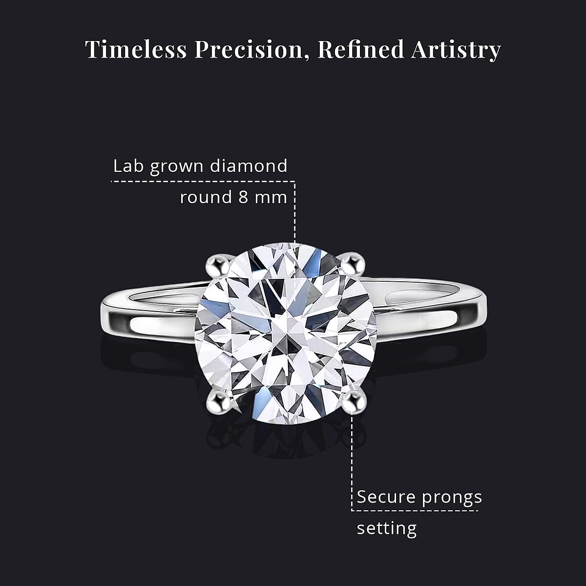 Luxuriant Lab Grown Diamond G VS 2.00 ctw Ring in 950 Platinum (Size 6.0) (Del. in 12-15 Days) image number 5