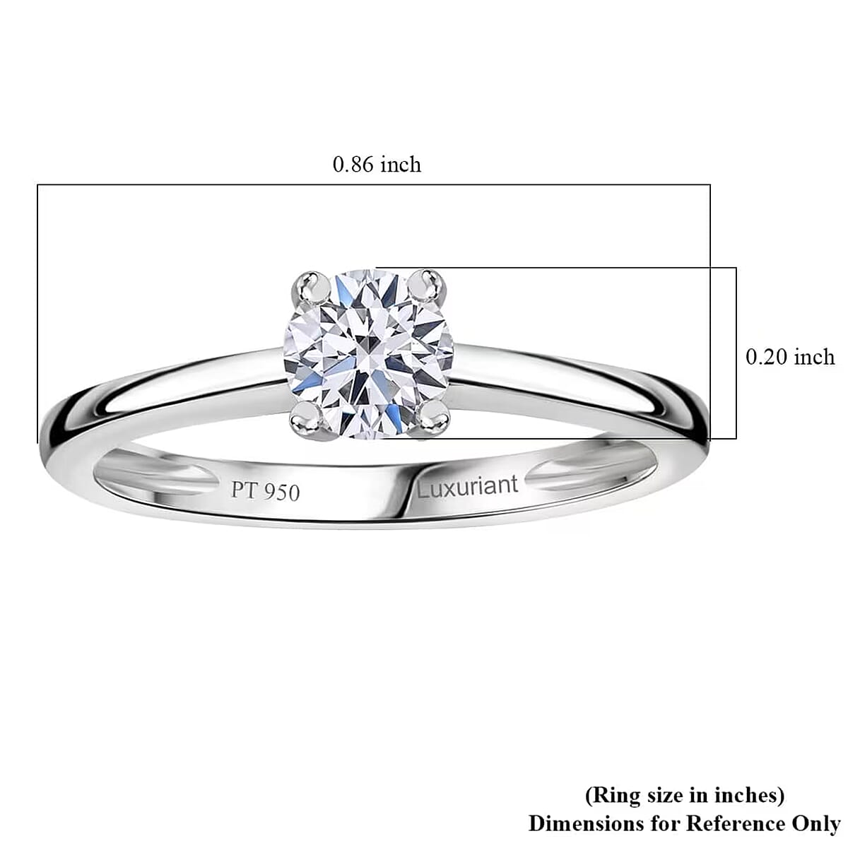 Luxuriant Lab Grown Diamond G VS 1.50 ctw Ring in 950 Platinum (Size 7.0) (Del. in 12-15 Days) image number 7
