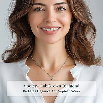 Luxuriant Lab Grown Diamond G VS 2.00 ctw Pendant without Chain in 14K White Gold 
