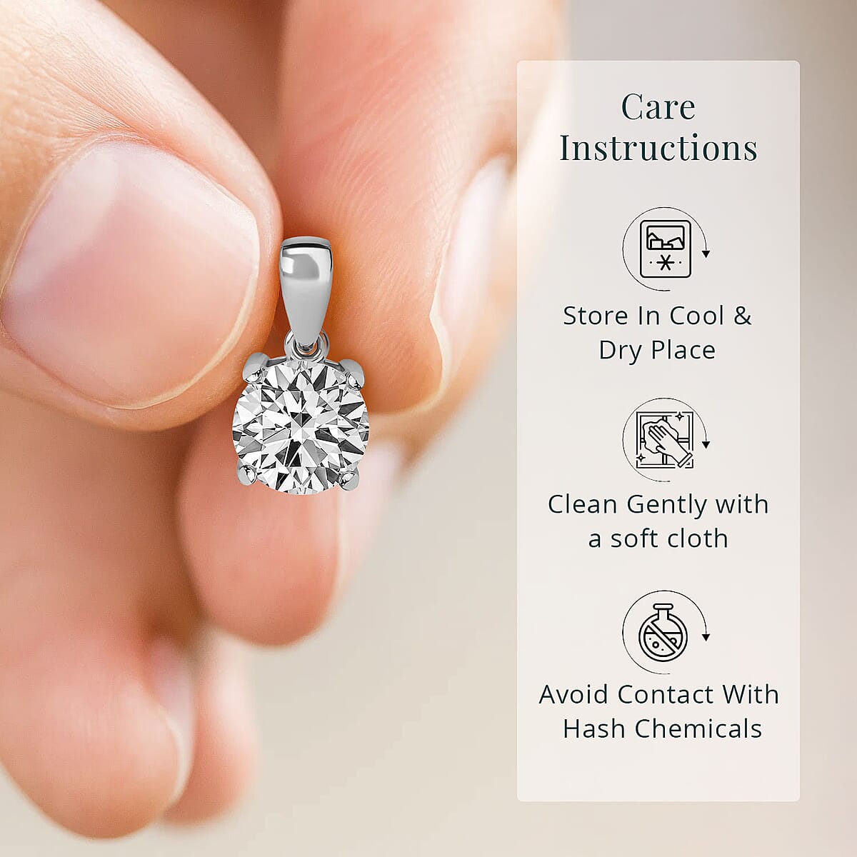 Luxuriant Lab Grown Diamond G VS 2.00 ctw Pendant without Chain in 14K White Gold  image number 5