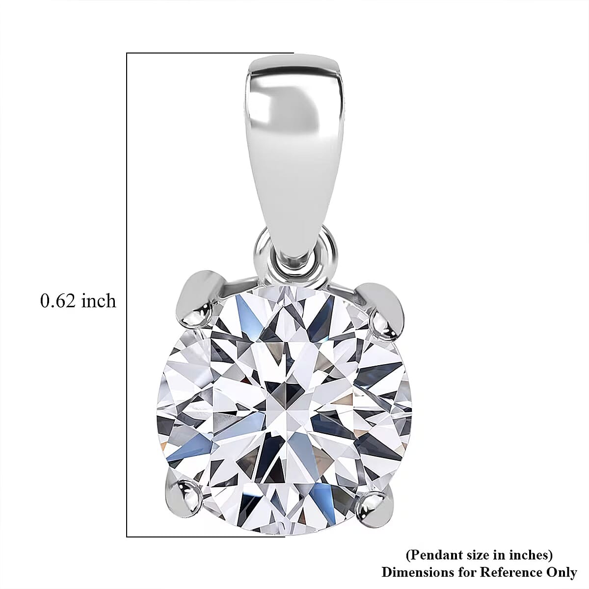 Luxuriant Lab Grown Diamond G VS 2.00 ctw Pendant without Chain in 14K White Gold  image number 6