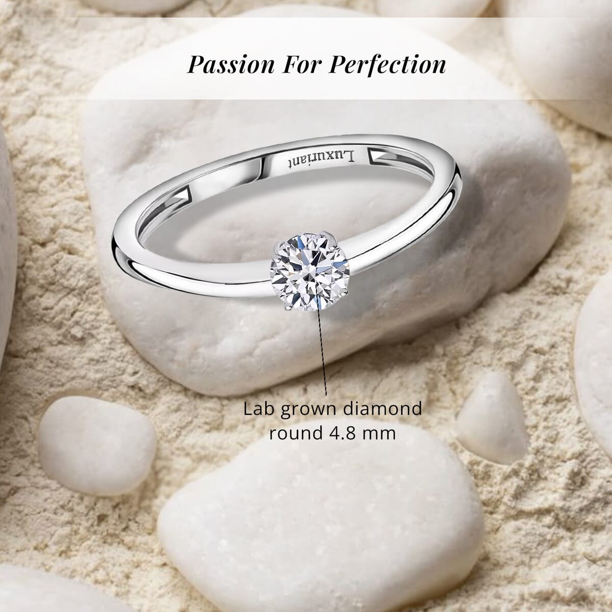 Luxuriant Lab Grown Diamond G-H SI 0.50 ctw Ring in Platinum Over Sterling Silver (Size 10.0) image number 5