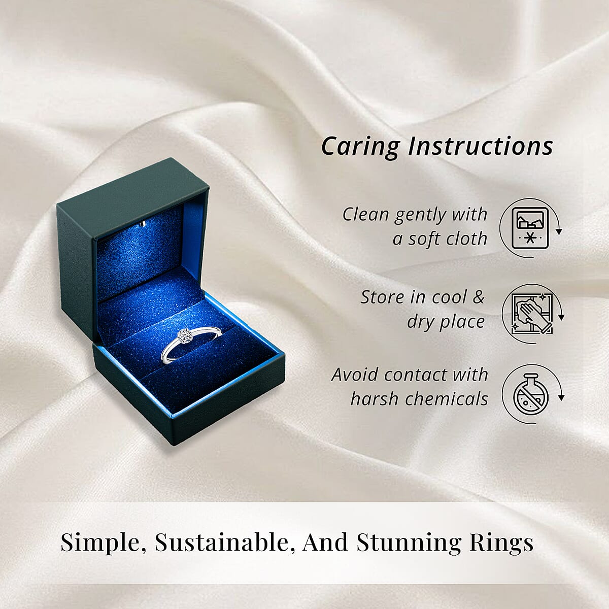 Luxuriant Lab Grown Diamond (G-H, SI) Ring in Platinum Over Sterling Silver (Size 10.0) (Del. in 12-15 Days) 0.50 ctw image number 6