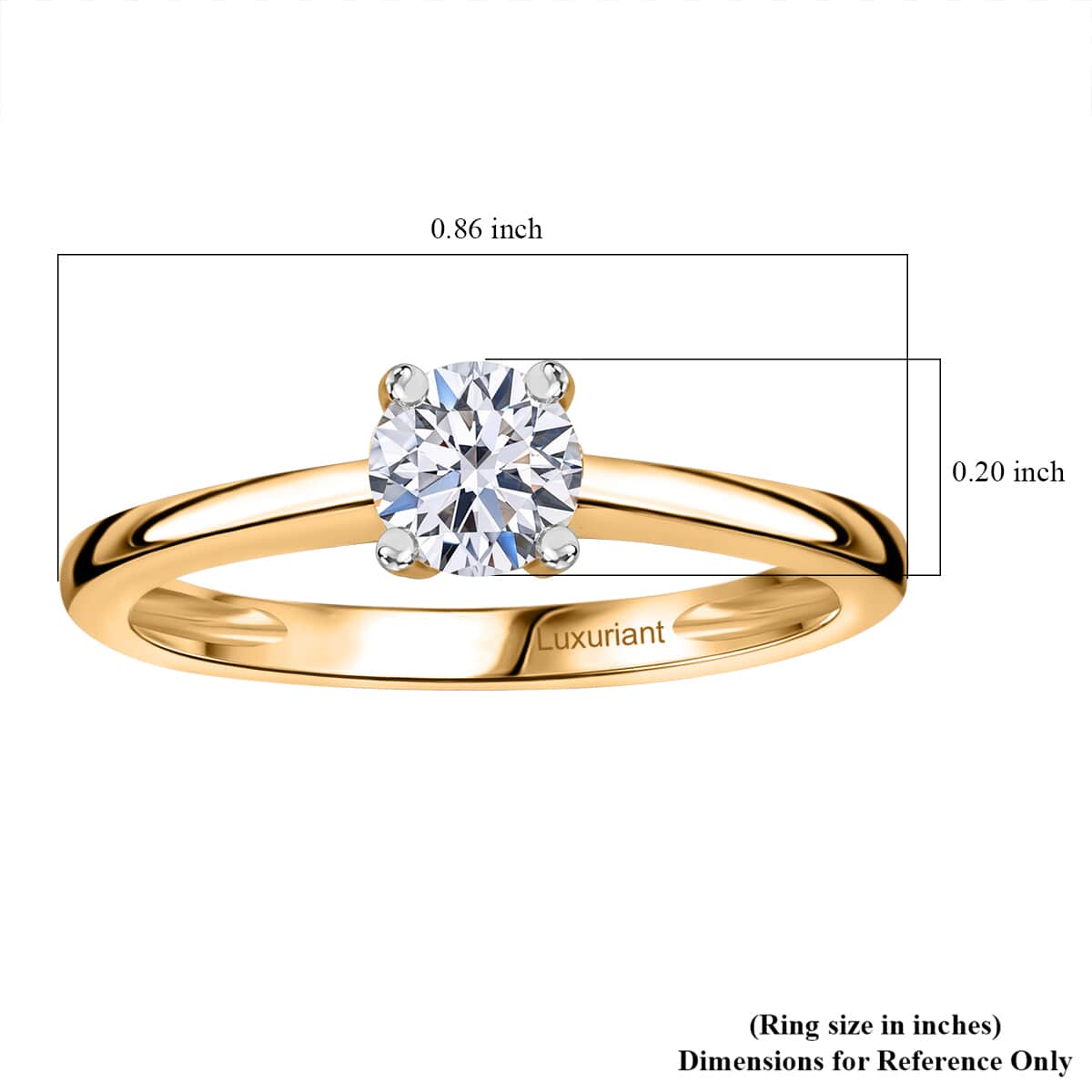 Luxuriant Lab Grown Diamond G-H SI 0.50 ctw Ring in Vermeil Yellow Gold Over Sterling Silver (Size 10.0) (Del. in 12-15 Days) image number 4