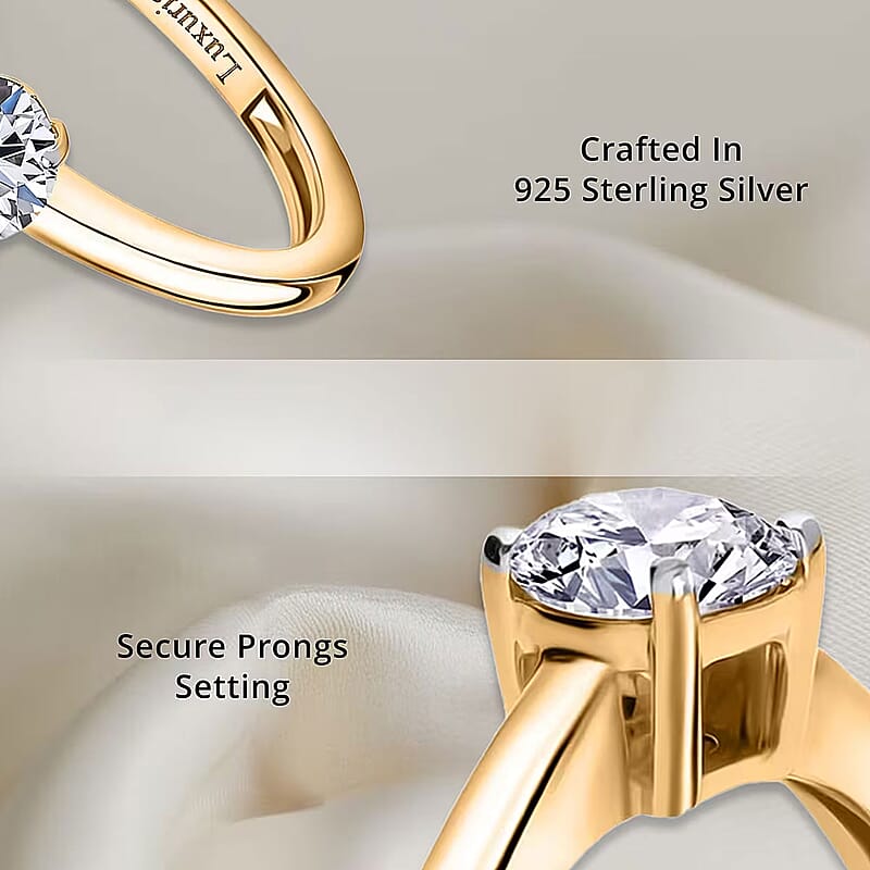 Luxuriant Lab Grown Diamond G-H SI 0.50 ctw Ring in Vermeil Yellow Gold Over Sterling Silver (Size 10.0)
