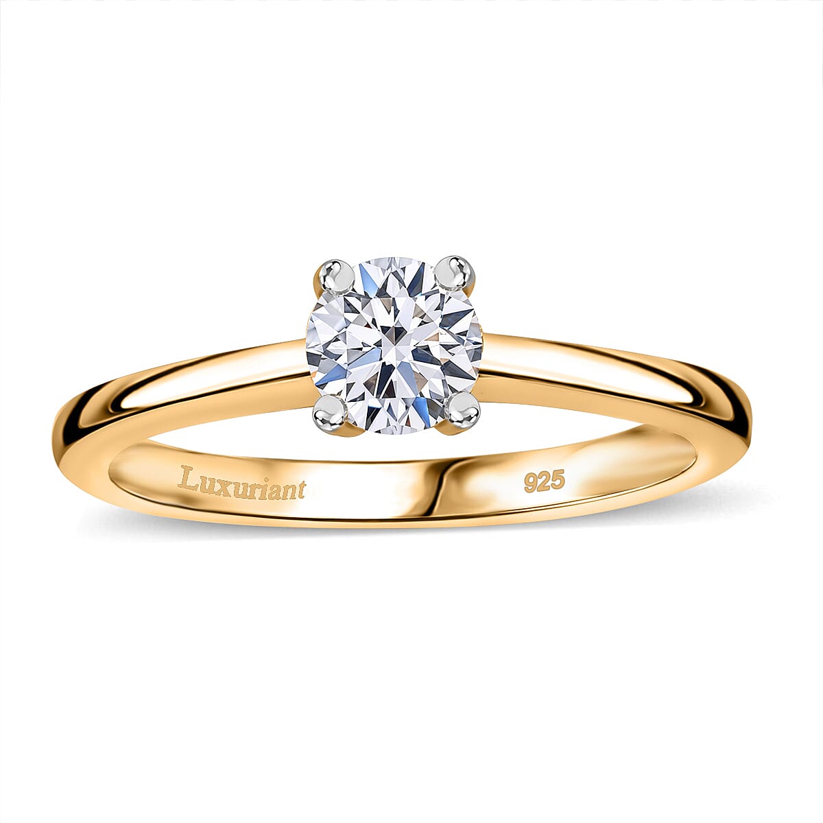 Luxuriant Lab Grown Diamond G-H SI 0.50 ctw Ring in 18K Vermeil Yellow Gold Over Sterling Silver (Size 6.0)  image number 0
