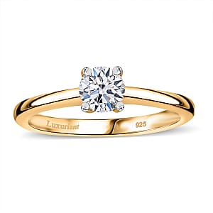 Luxuriant Lab Grown Diamond G-H SI 0.50 ctw Ring in 18K Vermeil Yellow Gold Over Sterling Silver (Size 6.0) 