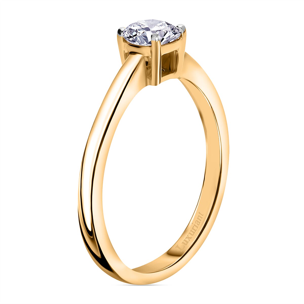 Luxuriant Lab Grown Diamond G-H SI 0.50 ctw Ring in 18K Vermeil Yellow Gold Over Sterling Silver (Size 6.0)  image number 2