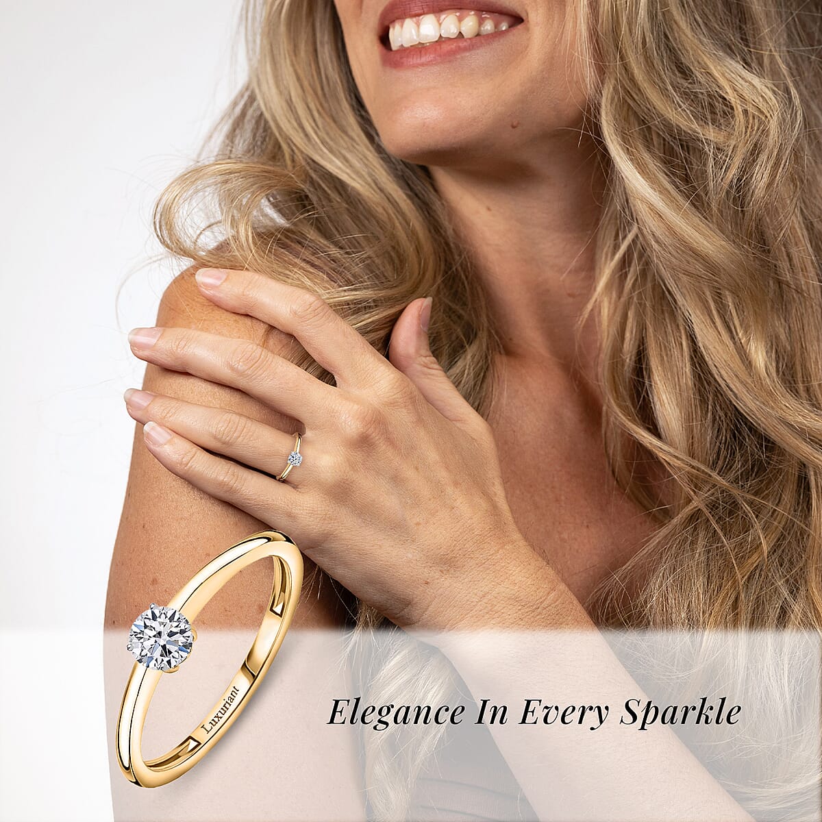 Luxuriant Lab Grown Diamond G-H SI 0.50 ctw Ring in 18K Vermeil Yellow Gold Over Sterling Silver (Size 7.0) image number 1