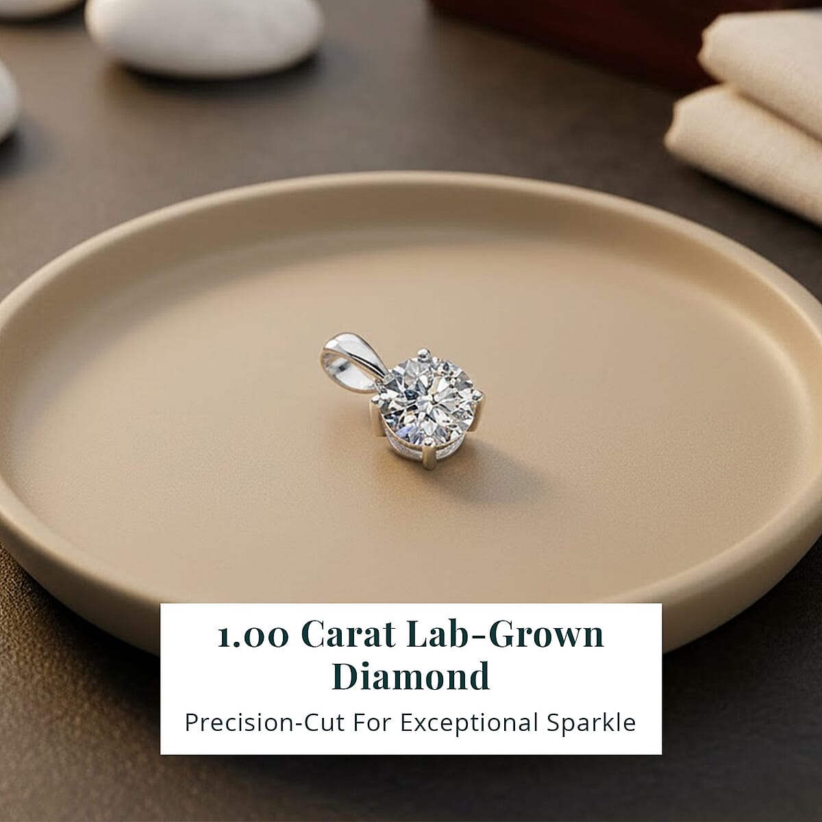 Luxuriant Lab Grown Diamond G VS 1.00 ctw Pendant without Chain in 950 Platinum  image number 2