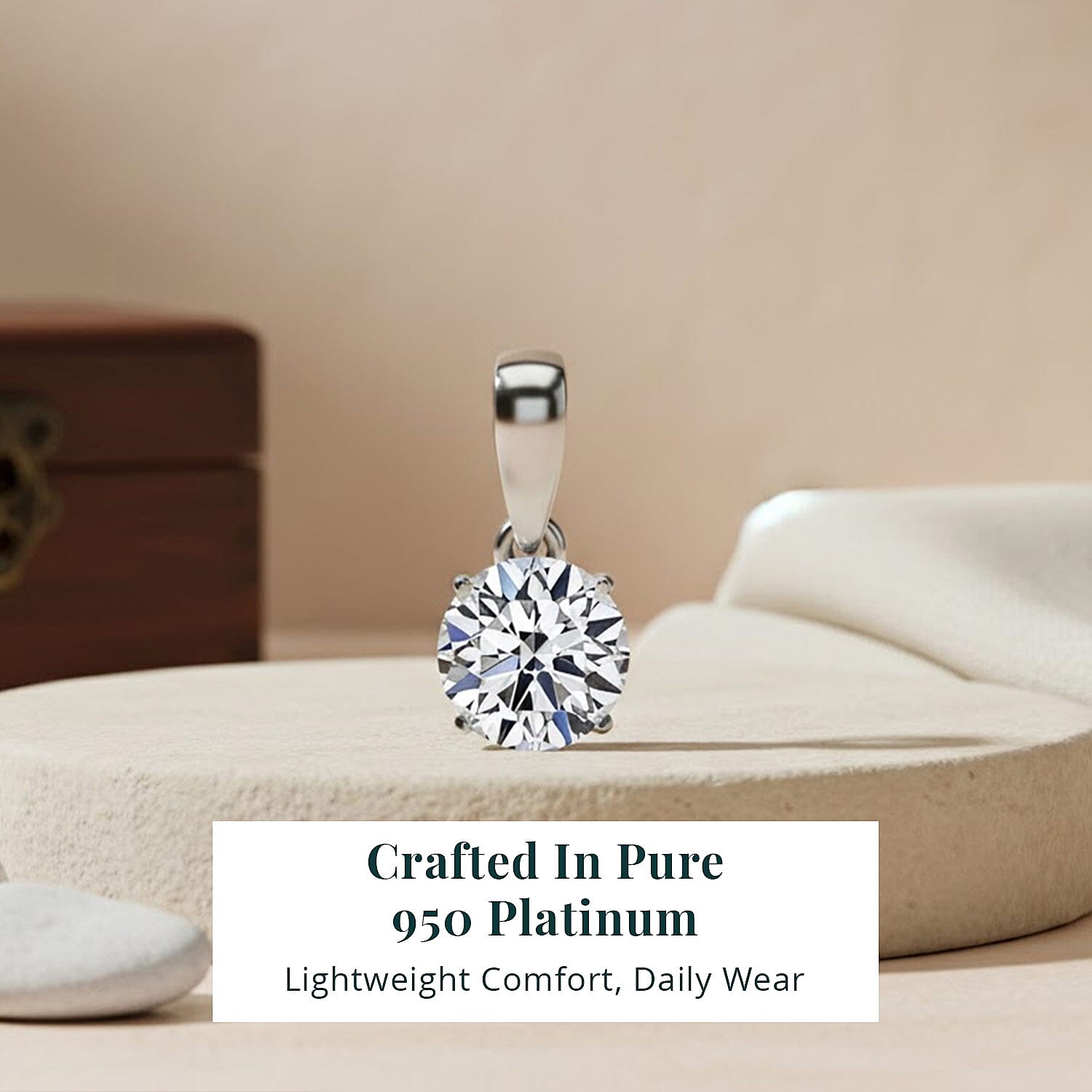 Luxuriant Lab Grown Diamond G VS 1.00 ctw Pendant without Chain in 950 Platinum