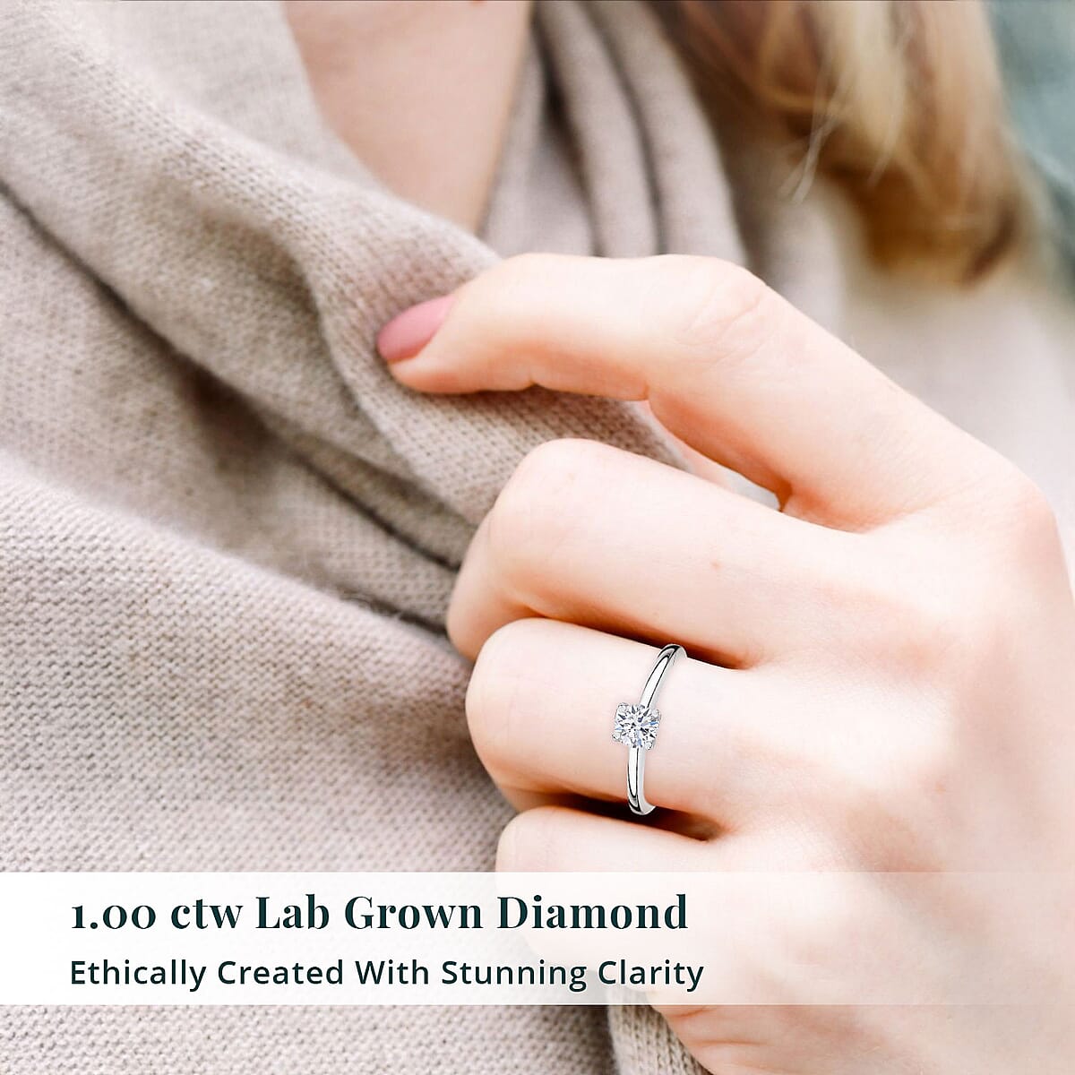 Luxuriant Lab Grown Diamond G VS 1.00 ctw Ring in 950 Platinum (Del. in 12-15 Days) image number 1