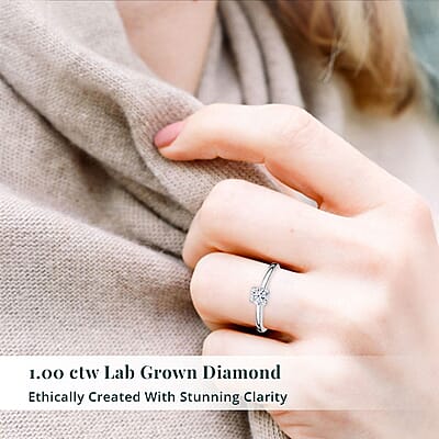 Luxuriant Lab Grown Diamond G VS 1.00 ctw Ring in 950 Platinum (Size 10.0) (Del. in 12-15 Days)