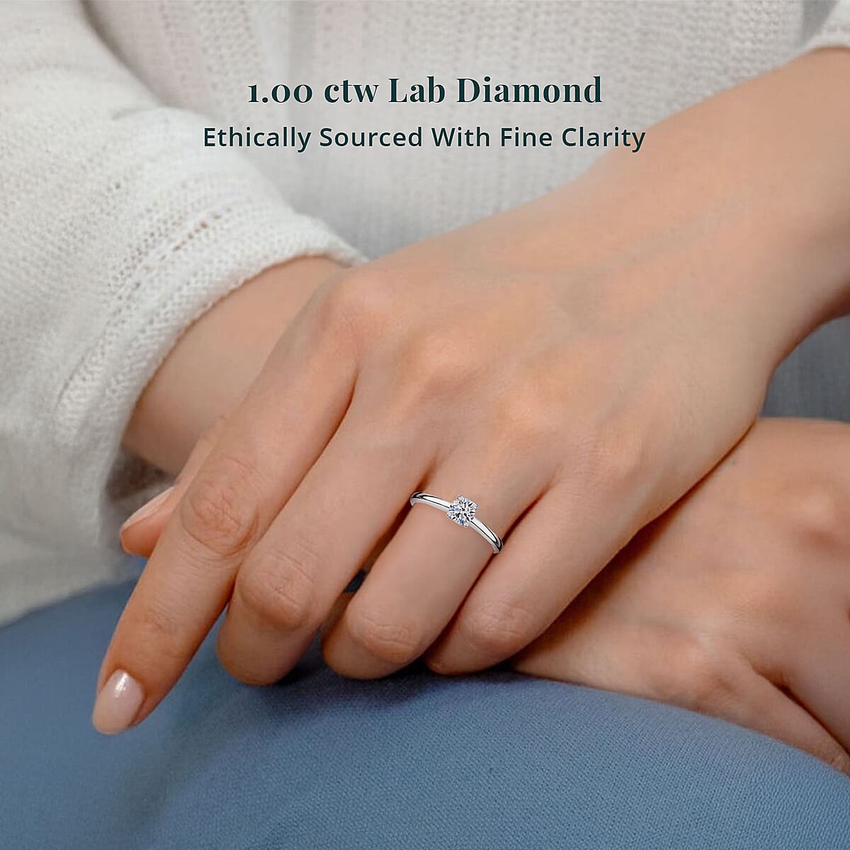Luxuriant Lab Grown Diamond G VS 1.00 ctw Ring in 950 Platinum (Size 6.5) (Del. in 12-15 Days) image number 1