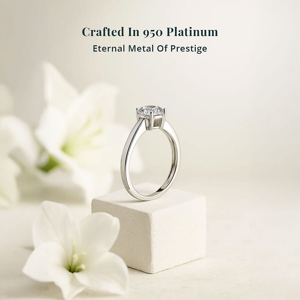 Luxuriant Lab Grown Diamond G VS 1.00 ctw Ring in 950 Platinum (Size 6.5) (Del. in 12-15 Days) image number 2