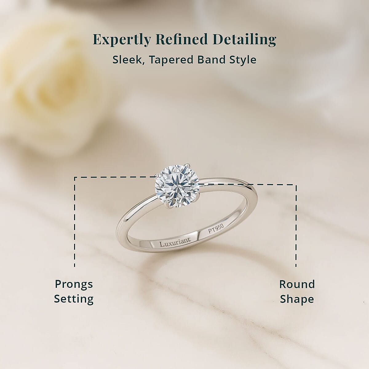 Luxuriant Lab Grown Diamond G VS 1.00 ctw Ring in 950 Platinum (Size 6.5) (Del. in 12-15 Days) image number 4