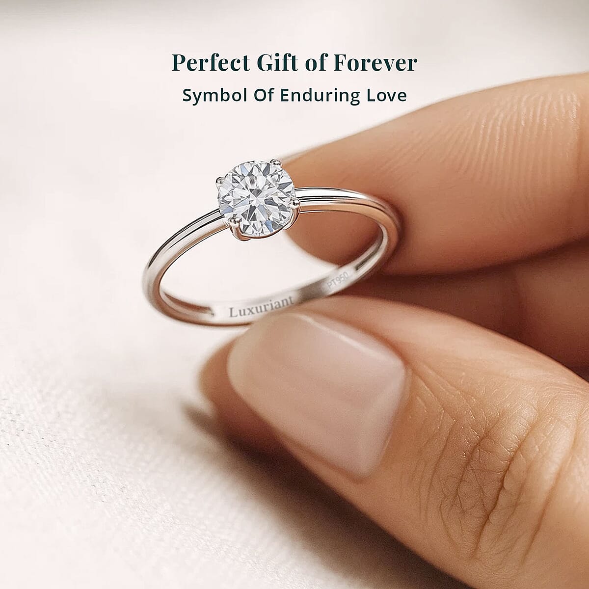 Luxuriant Lab Grown Diamond G VS 1.00 ctw Ring in 950 Platinum (Size 6.5) (Del. in 12-15 Days) image number 5