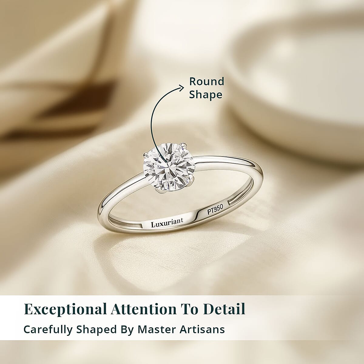 Luxuriant Lab Grown Diamond G VS 1.00 ctw Ring in 950 Platinum (Size 9.0) (Del. in 12-15 Days) image number 4