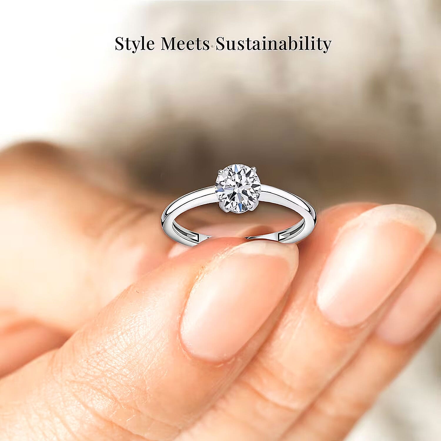 Luxuriant Lab Grown Diamond G-H SI 1.00 ctw Ring in Platinum Over Sterling Silver (Size 10.0) (Del. in 12-15 Days) (Del. In 8-10 Days)