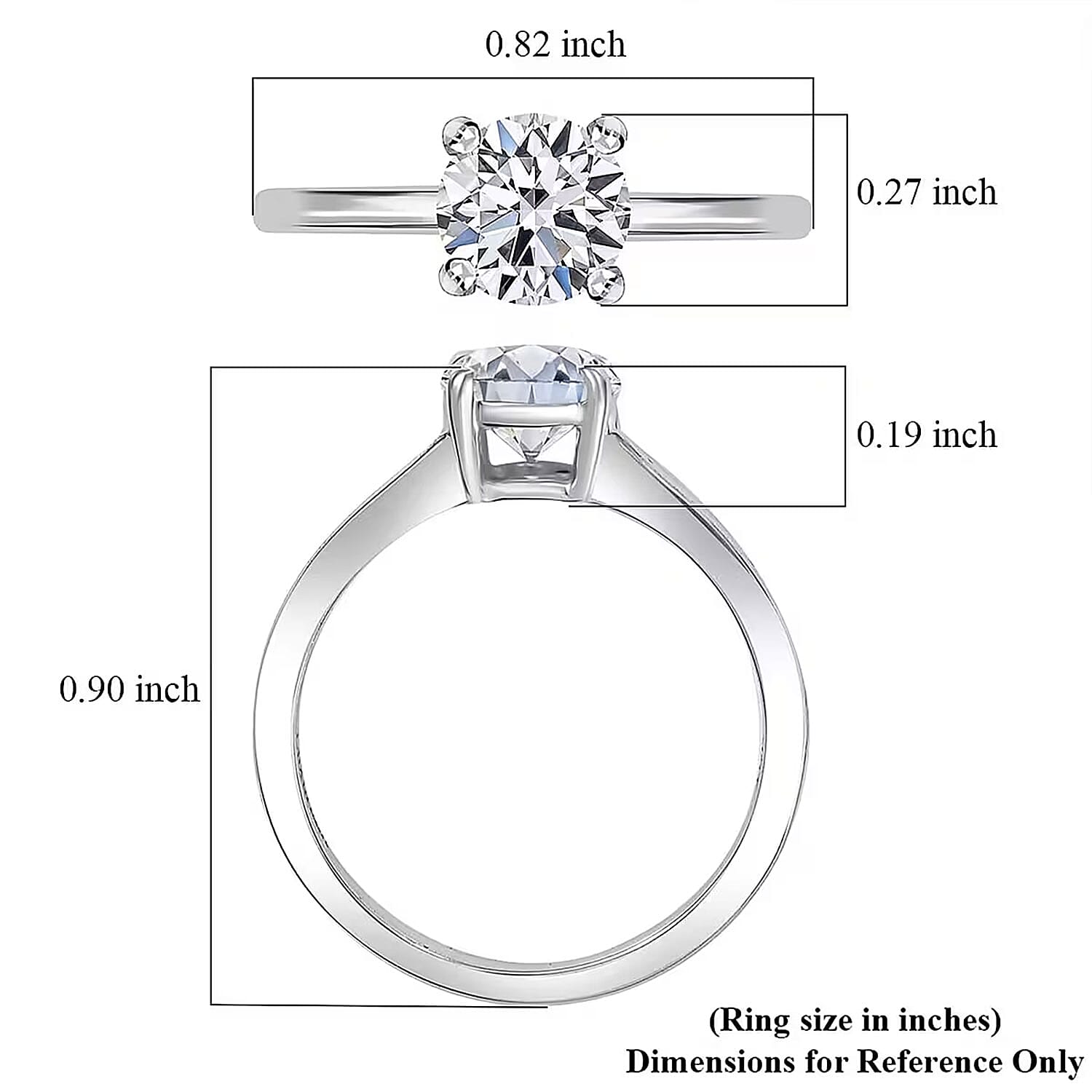 Luxuriant Lab Grown Diamond G-H SI 1.00 ctw Ring in Platinum Over Sterling Silver (Size 10.0) (Del. in 12-15 Days) (Del. In 8-10 Days)