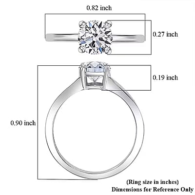 Luxuriant Lab Grown Diamond G-H SI 1.00 ctw Ring in Platinum Over Sterling Silver (Size 10.0)