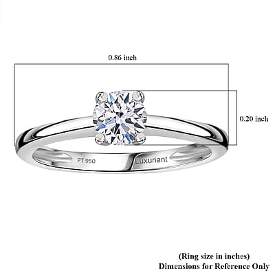 Luxuriant Lab Grown Diamond G VS 0.50 ctw Ring in 950 Platinum (Size 10.5) (Del. in 12-15 Days)