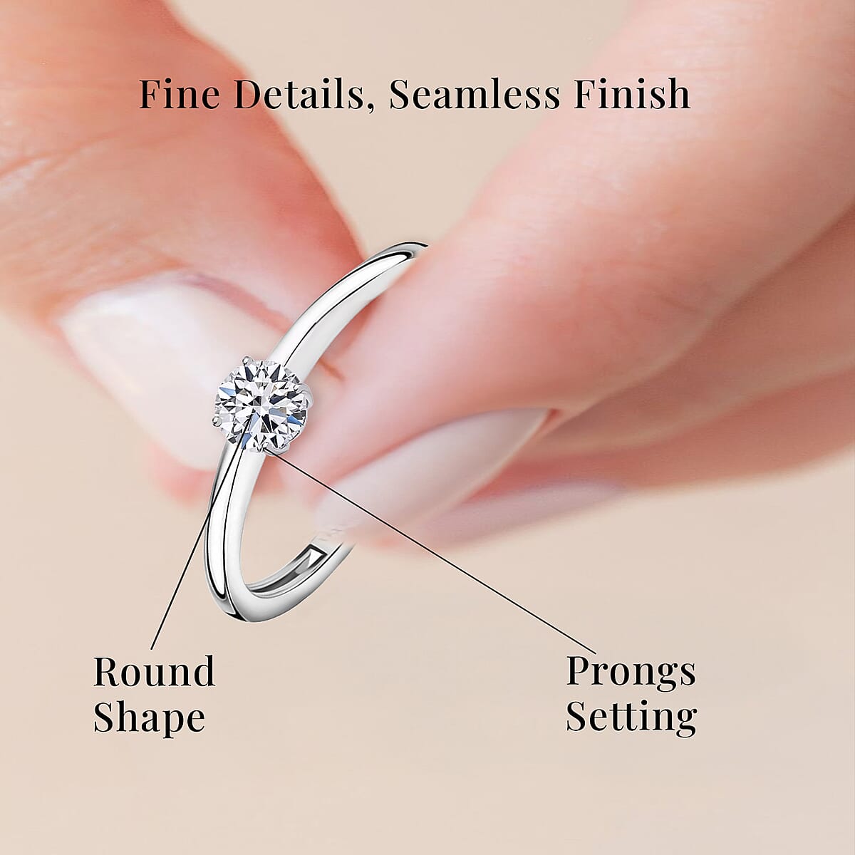 Luxuriant Lab Grown Diamond G VS 0.50 ctw Ring in 950 Platinum (Size 5.0) (Del. in 12-15 Days) image number 5