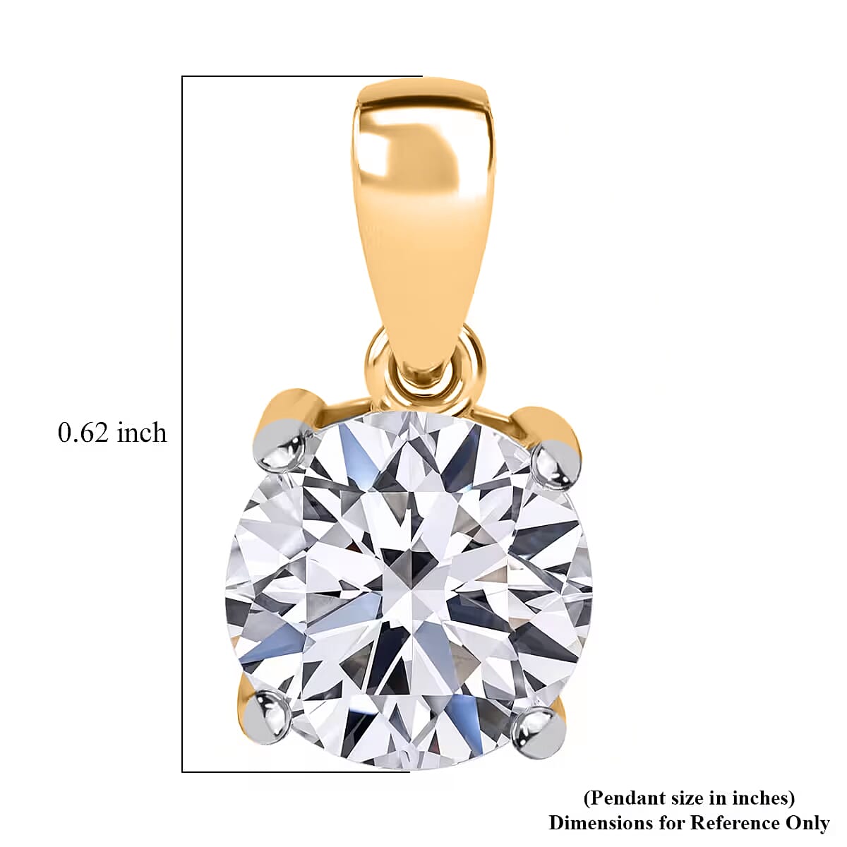 Luxuriant Lab Grown Diamond G VS 2.00 ctw Pendant without Chain in 14K Yellow Gold image number 4