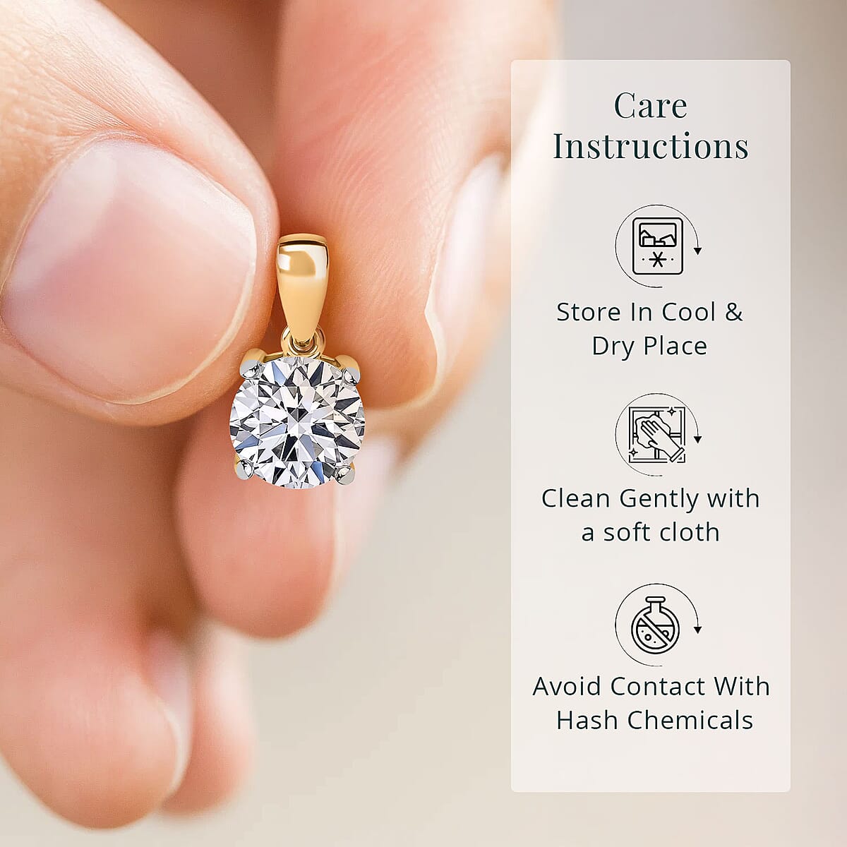 Luxuriant Lab Grown Diamond G VS 2.00 ctw Pendant without Chain in 14K Yellow Gold image number 5