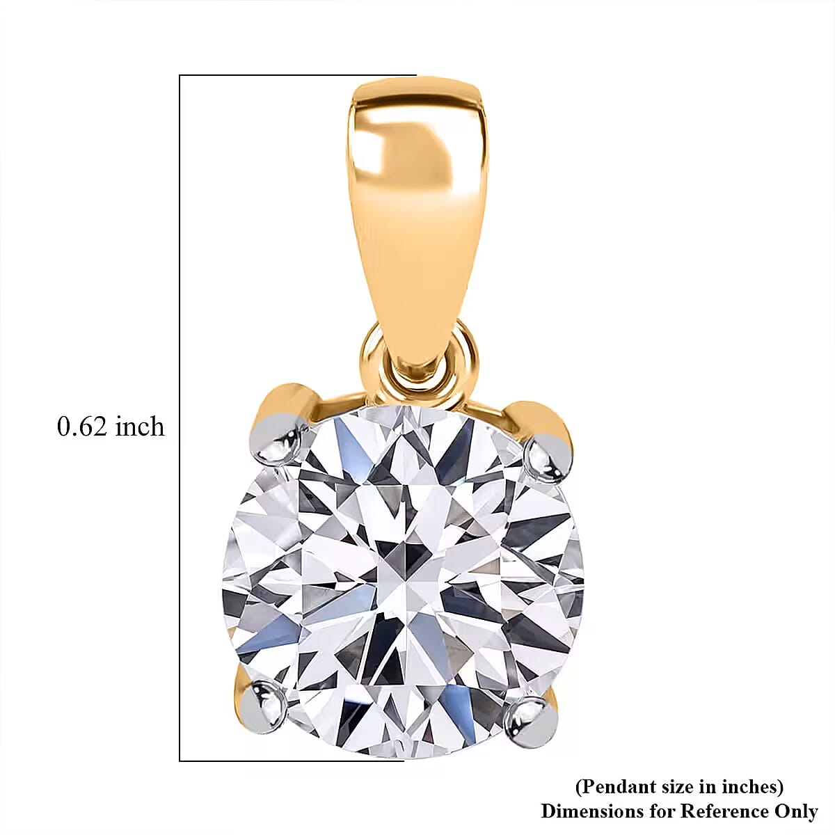 Luxuriant Lab Grown Diamond G VS 2.00 ctw Pendant without Chain in 14K Yellow Gold image number 6
