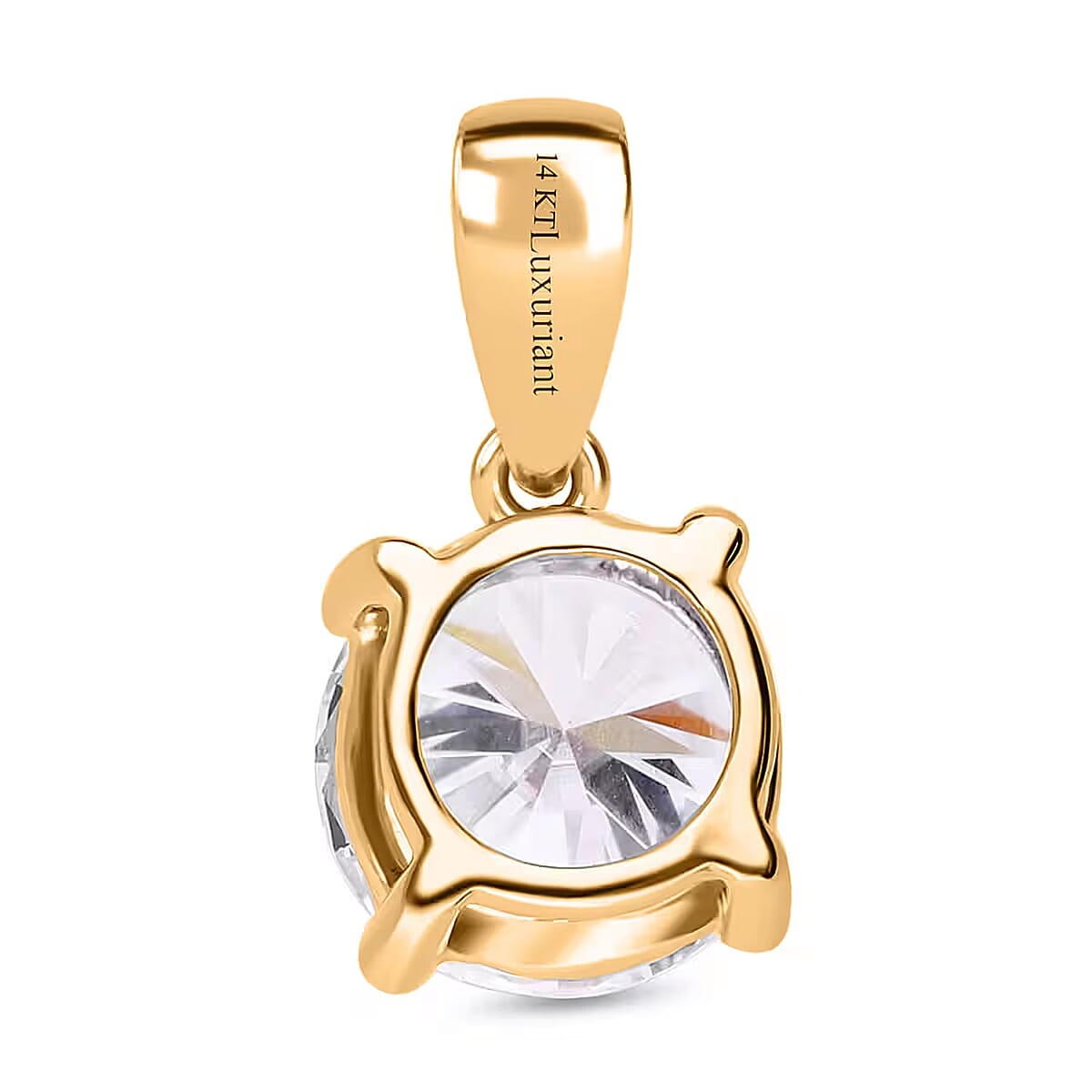 Luxuriant Lab Grown Diamond G VS 2.00 ctw Pendant without Chain in 14K Yellow Gold image number 7
