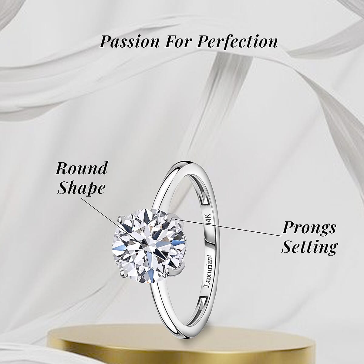 IGI Certified Luxuriant Lab Grown Diamond G VS 3.00 ctw Ring in 14K White Gold (Size 5.0) (Del. in 12-15 Days) image number 5