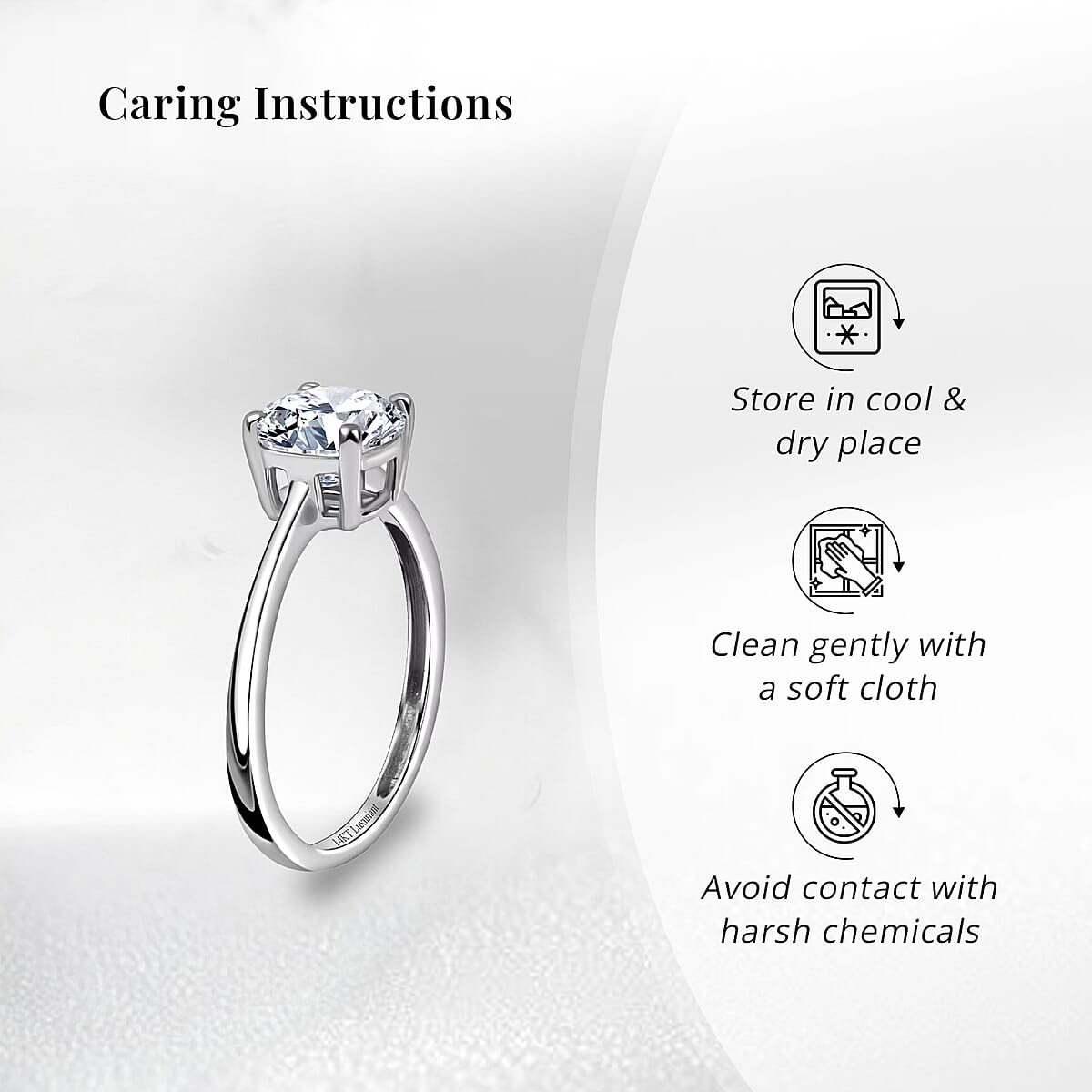 IGI Certified Luxuriant Lab Grown Diamond G VS 3.00 ctw Ring in 14K White Gold (Size 5.0) (Del. in 12-15 Days) image number 6