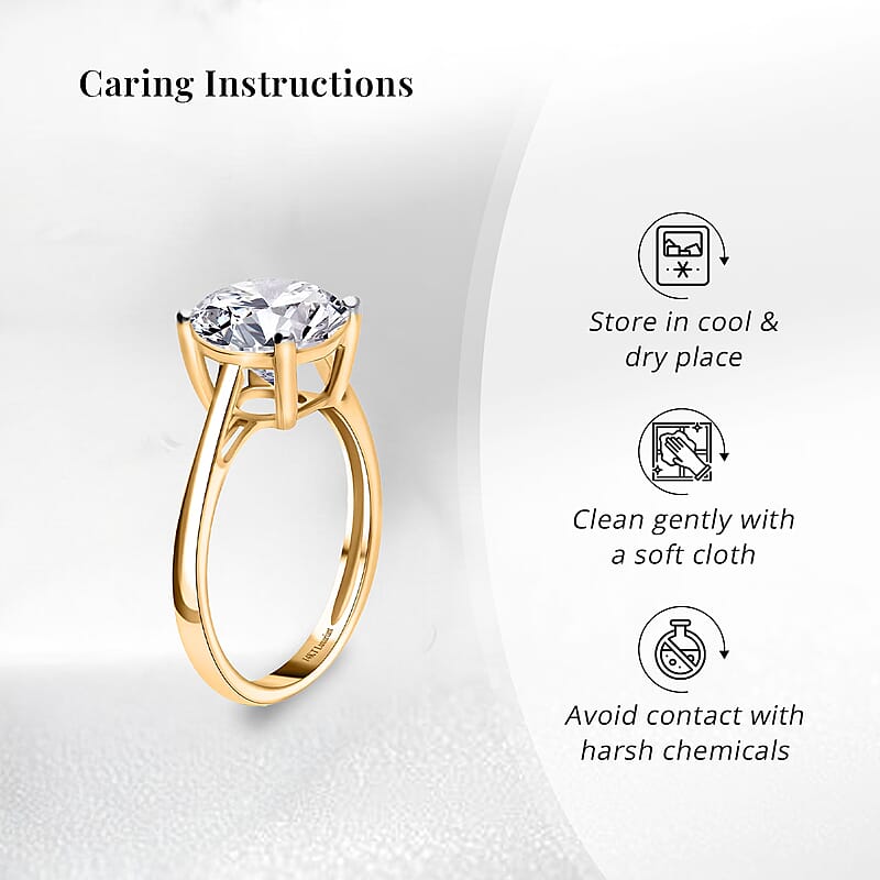 IGI Certified Luxuriant Lab Grown Diamond G VS 3.00 ctw Ring in 14K Yellow Gold (Size 6.0) (Del. in 12-15 Days)