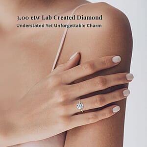 IGI Certified Luxuriant Lab Grown Diamond G VS 3.00 ctw Ring in 14K Yellow Gold (Size 6.5) (Del. in 12-15 Days)