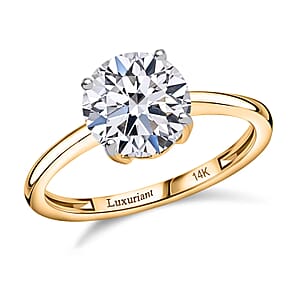 IGI Certified Luxuriant Lab Grown Diamond G VS 3.00 ctw Ring in 14K Yellow Gold (Size 7.0)
