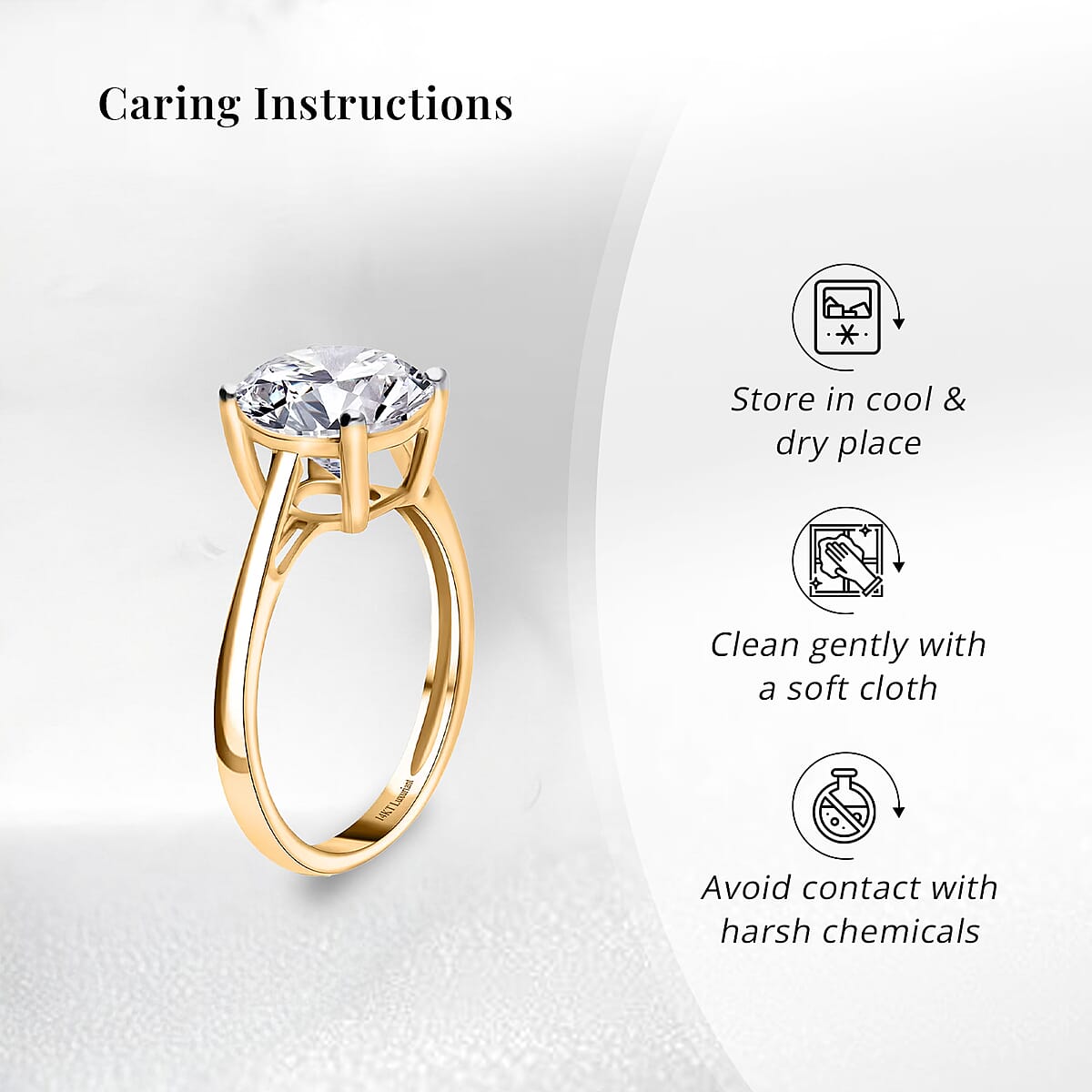 IGI Certified Luxuriant Lab Grown Diamond G VS 3.00 ctw Ring in 14K Yellow Gold (Size 7.0) image number 6