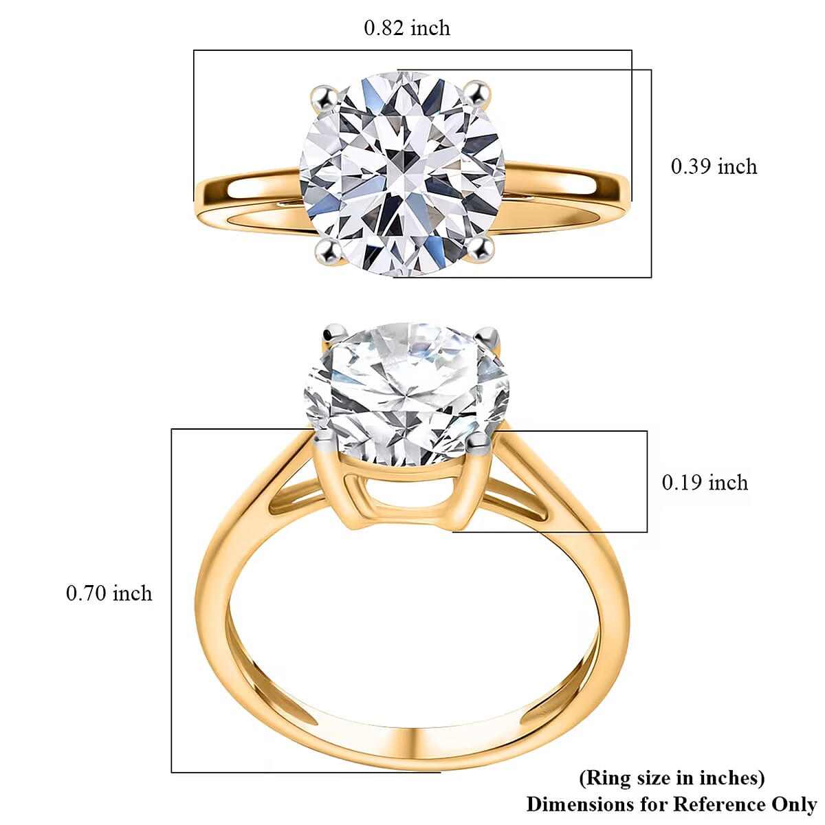 IGI Certified Luxuriant Lab Grown Diamond G VS 3.00 ctw Ring in 14K Yellow Gold (Size 7.0) image number 7