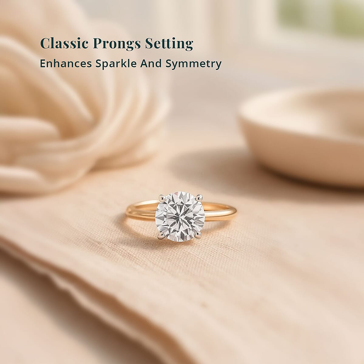 IGI Certified Luxuriant Lab Grown Diamond G VS 3.00 ctw Ring in 14K Yellow Gold (Size 7.5) (Del. in 12-15 Days) image number 4