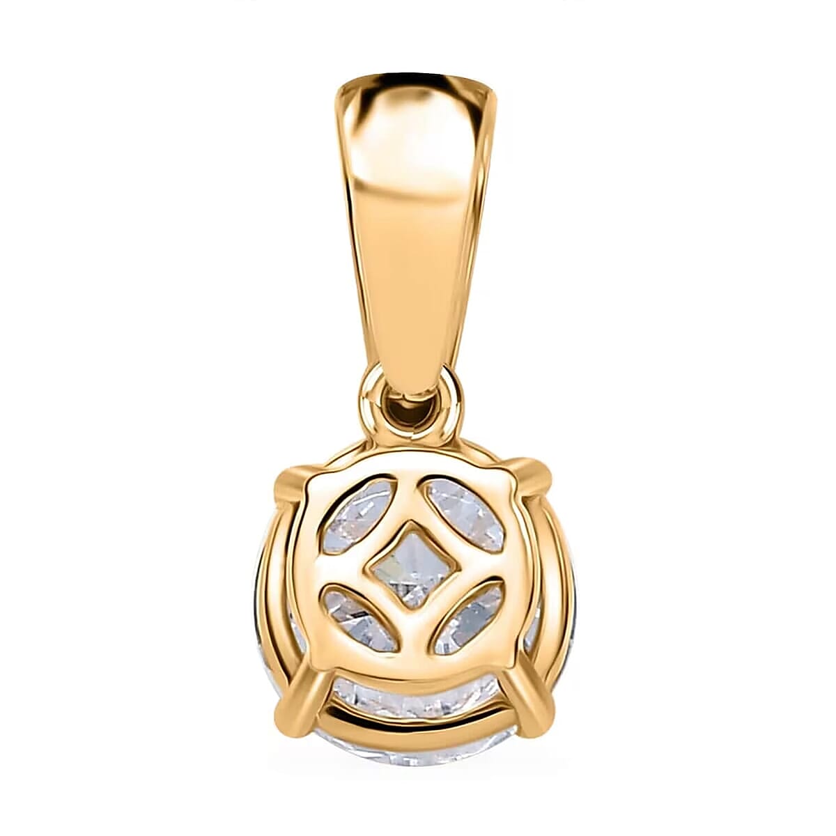 Luxuriant Lab Grown Diamond 1.00 ctw Solitaire Pendant without Chain in 18K Vermeil Yellow Gold Over Sterling Silver image number 8