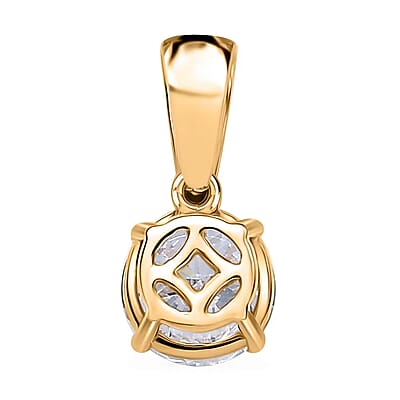 Luxuriant Lab Grown Diamond 1.00 ctw Solitaire Pendant without Chain in 18K Vermeil Yellow Gold Over Sterling Silver