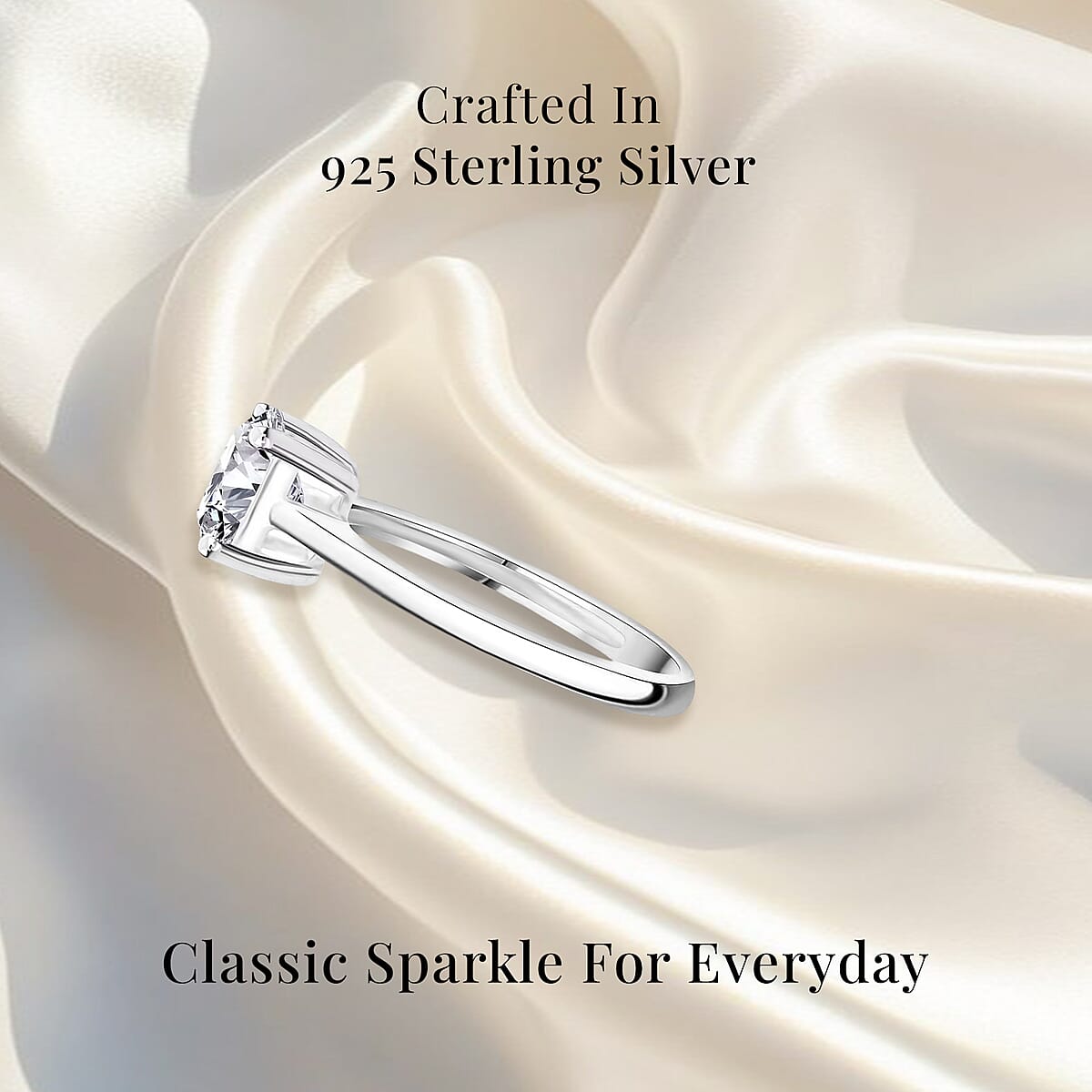 Luxuriant Lab Grown Diamond G-H SI 1.50 ctw Ring in Platinum Over Sterling Silver (Size 7.0) (Del. in 12-15 Days) image number 2