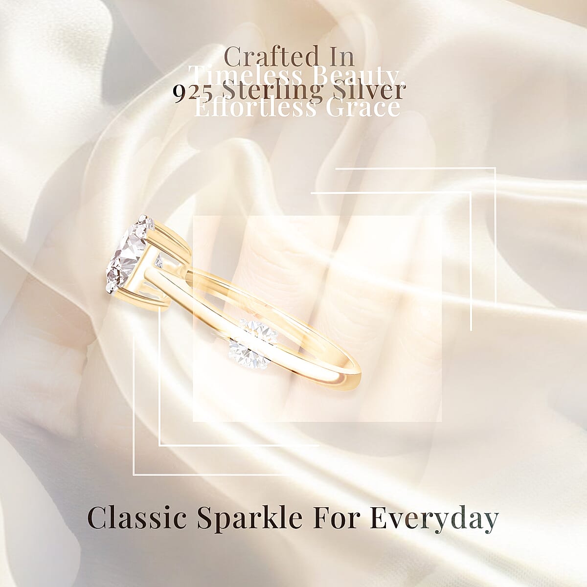 Luxuriant Lab Grown Diamond (G-H, SI) Ring in Vermeil YG Over Sterling Silver (Size 5.0) 1.50 ctw image number 2