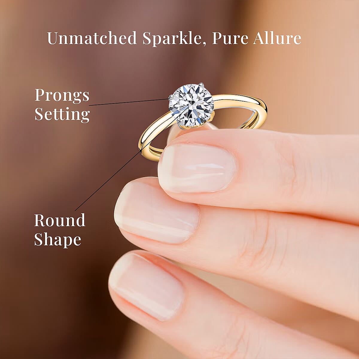 Luxuriant Lab Grown Diamond (G-H, SI) Ring in Vermeil YG Over Sterling Silver (Size 5.0) 1.50 ctw image number 5