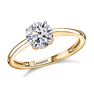 Luxuriant Lab Grown Diamond (G-H, SI) Ring in Vermeil YG Over Sterling Silver (Size 6.0) 1.50 ctw