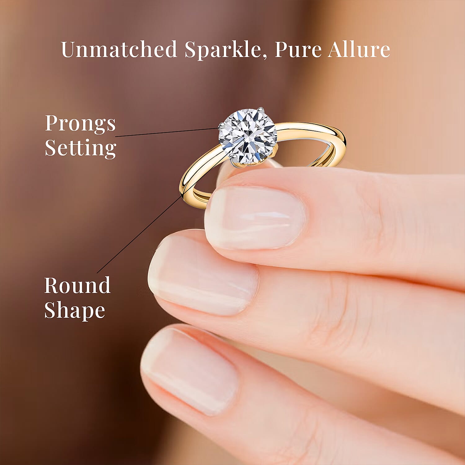 Luxuriant Lab Grown Diamond (G-H, SI) Ring in Vermeil YG Over Sterling Silver (Size 6.0) 1.50 ctw