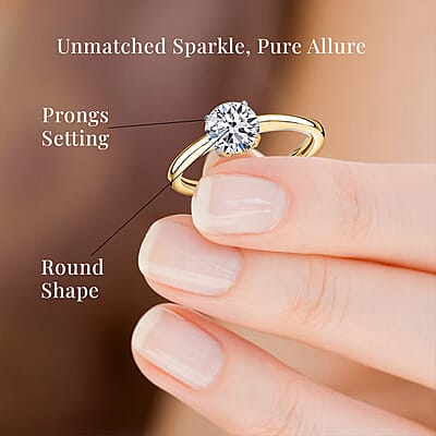 Luxuriant Lab Grown Diamond (G-H, SI) Ring in Vermeil YG Over Sterling Silver (Size 6.0) 1.50 ctw