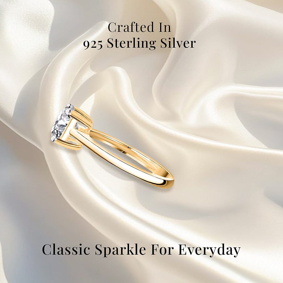 Luxuriant Lab Grown Diamond G-H SI 1.50 ctw Ring in Vermeil Yellow Gold Over Sterling Silver (Size 7.0) (Del. in 12-15 Days) image number 2