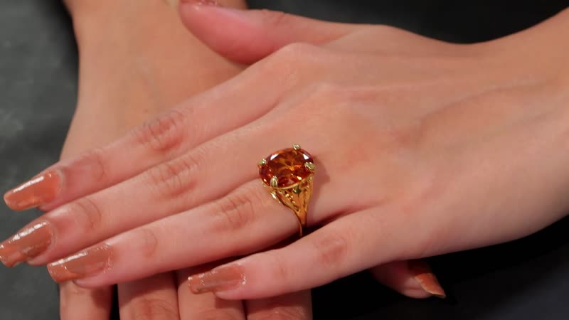 Premium Santa Ana Madeira Citrine Ethereal Leaf Ring in 18K Vermeil YG Over Sterling Silver (Size 7.0) 8.85 ctw