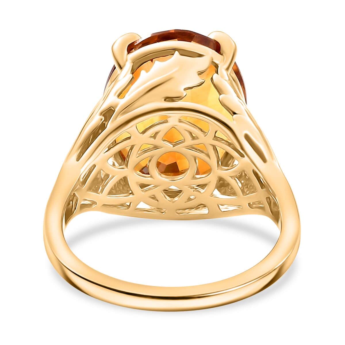 Premium Santa Ana Madeira Citrine Ethereal Leaf Ring in 18K Vermeil YG Over Sterling Silver (Size 7.0) 8.85 ctw image number 4